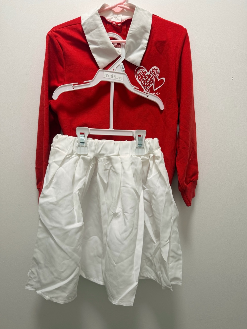 Kids Red and White Heart-Themed Costume Set by